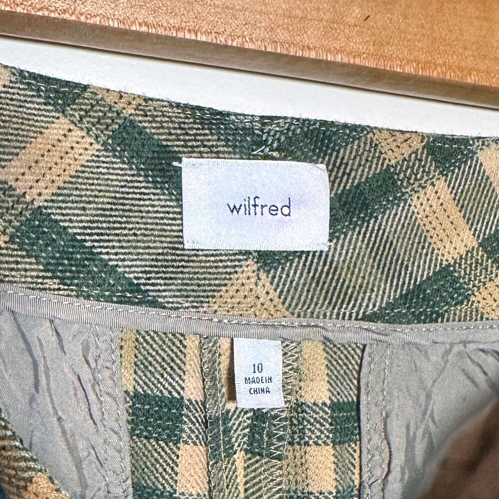 Wilfred Jallade High-Waisted Belted Textured Twill Pants - Green Plaid - 10 - Picture 4 of 8